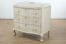 Load image into Gallery viewer, Vintage Waterfall Chest of Drawers in Distressed White Solid Wood