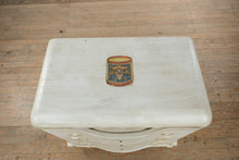 Load image into Gallery viewer, Vintage Waterfall Chest of Drawers in Distressed White Solid Wood
