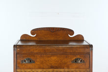 Load image into Gallery viewer, Art Deco Burlwood Chest of Drawers with Sculpted Crest