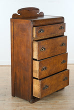 Load image into Gallery viewer, Art Deco Burlwood Chest of Drawers with Sculpted Crest
