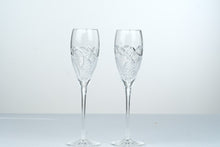 Load image into Gallery viewer, Waterford Celtic Knot Celebration Crystal Champagne Flutes Set of 2 Slovenia