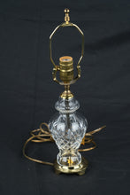 Load image into Gallery viewer, Waterford Crystal Table Lamp Brass Base Cut Crystal Accent Lamp