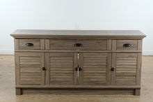 Load image into Gallery viewer, Modern Coastal 71 Inch Entertainment Cabinet with Louvered Doors and Drawers