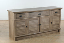 Load image into Gallery viewer, Modern Coastal 71 Inch Entertainment Cabinet with Louvered Doors and Drawers
