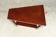 Load image into Gallery viewer, Narrow Cherry Finish Wood Side Table with Lower Shelf