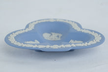 Load image into Gallery viewer, Pair Wedgwood Jasperware Blue Tri-Section Pin Dishes 4.5” England Classical Relief