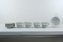 Load image into Gallery viewer, Wedgwood Etruria Barlaston Queensware Celadon Green Tea Cups Saucers Set of 8