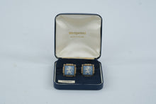 Load image into Gallery viewer, Wedgwood Blue Jasperware Lion Rampant Cufflinks Gold Plated England Boxed
