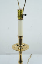 Load image into Gallery viewer, Pair of Vintage Solid Brass Candlestick Lamps – Colonial Revival Style