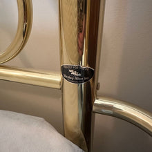 Load image into Gallery viewer, Wesley Allen King Size Brass Metal Bed Frame Traditional Scroll Headboard