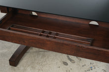 Load image into Gallery viewer, Whalen Contemporary Wood Writing Desk with Black Glass Top