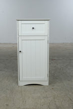 Load image into Gallery viewer, White Narrow Bathroom Storage Cabinet with Drawer and Shelves
