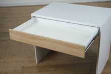 Load image into Gallery viewer, Modern White Desk with Wood-Tone Drawer