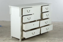 Load image into Gallery viewer, White Cottage Style 8 Drawer Dresser with Center Cabinet #1- Online Only