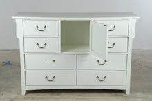 Load image into Gallery viewer, White Cottage Style 8 Drawer Dresser with Center Cabinet #1- Online Only