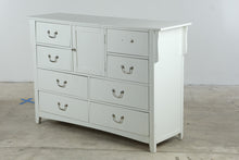 Load image into Gallery viewer, White Cottage Style 8 Drawer Dresser with Center Cabinet #2- Online Only