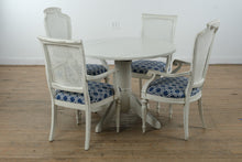 Load image into Gallery viewer, Antique-Style Painted Drop-Leaf Dining Table with Mixed Cane-Back Chairs, 5-Piece Set