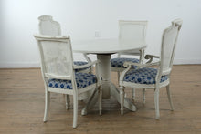 Load image into Gallery viewer, Antique-Style Painted Drop-Leaf Dining Table with Mixed Cane-Back Chairs, 5-Piece Set