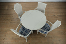 Load image into Gallery viewer, Antique-Style Painted Drop-Leaf Dining Table with Mixed Cane-Back Chairs, 5-Piece Set