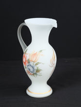Load image into Gallery viewer, Vintage White Frosted Floral Glass Pitcher