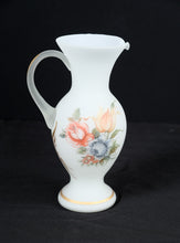 Load image into Gallery viewer, Vintage White Frosted Floral Glass Pitcher