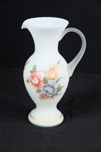 Load image into Gallery viewer, Vintage White Frosted Floral Glass Pitcher