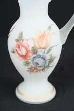 Load image into Gallery viewer, Vintage White Frosted Floral Glass Pitcher