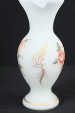 Load image into Gallery viewer, Vintage White Frosted Floral Glass Pitcher