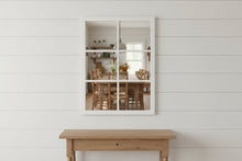 Load image into Gallery viewer, White Windowpane Mirror Faux Divided-Light Wall Mirror Farmhouse Style 25 x 33