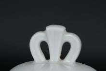 Load image into Gallery viewer, White Porcelain Christmas Bell 1973– Multilingual Holiday Message, Embossed Relief Scene, Crown Top