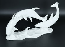Load image into Gallery viewer, Rare Kaiser Triple Dolphin Figurine – Glossy White Porcelain, West Germany