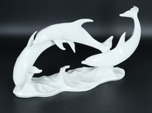 Load image into Gallery viewer, Rare Kaiser Triple Dolphin Figurine – Glossy White Porcelain, West Germany
