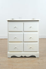 Load image into Gallery viewer, Vintage Painted Pine Tilt Top Hamper Cabinet Six Drawer Front Storage Chest