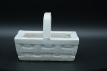 Load image into Gallery viewer, White Glazed Ceramic Woven Basket - 5 x 3.5