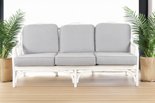 Load image into Gallery viewer, White Rattan Sofa - New Custom Cushions