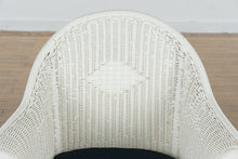Load image into Gallery viewer, White Wicker Armchair with Heavy Metal Frame
