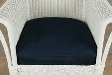 Load image into Gallery viewer, White Wicker Armchair with Heavy Metal Frame