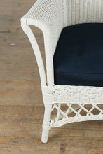 Load image into Gallery viewer, White Wicker Armchair with Heavy Metal Frame