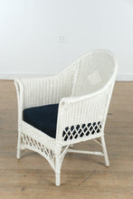 Load image into Gallery viewer, White Wicker Armchair with Heavy Metal Frame
