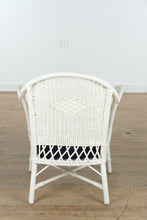 Load image into Gallery viewer, White Wicker Armchair with Heavy Metal Frame
