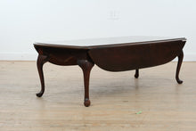 Load image into Gallery viewer, Vintage Solid Wood Drop Leaf Coffee Table with Queen Anne Legs