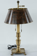 Load image into Gallery viewer, Wildwood Solid Brass Table Lamp with Tole-Style Metal Shade & Claw Feet Base – 25” Tall Luxury Traditional Lamp