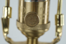 Load image into Gallery viewer, Wildwood Distressed Teal and Gold Painted Candlestick Table Lamp