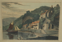 Load image into Gallery viewer, Antique Hand Colored Engraving Clovelly on the Coast of North Devon Framed Print