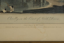 Load image into Gallery viewer, Antique Hand Colored Engraving Clovelly on the Coast of North Devon Framed Print