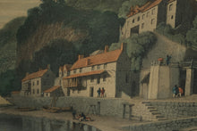 Load image into Gallery viewer, Antique Hand Colored Engraving Clovelly on the Coast of North Devon Framed Print