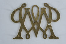 Load image into Gallery viewer, Williamsburg William & Mary Solid Brass Trivet – Colonial Revival Monogram Design – Footed Decorative Hot Plate