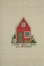 Load image into Gallery viewer, Vintage Williamsburg Needlepoint Wall Hanging Colonial Shops Textile Art