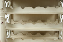 Load image into Gallery viewer, Distressed Painted Wine Rack Cabinet with Drawers and Metal Scroll Sides