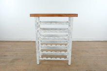 Load image into Gallery viewer, Rustic Whitewashed Wood Wine Rack Console Table 36 Inch